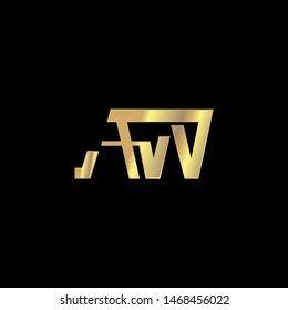AW Initial logo Capital Letters Gold colors