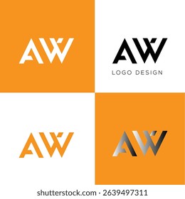 AW initial logo design icon