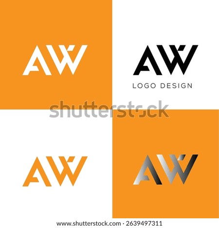AW initial logo design icon