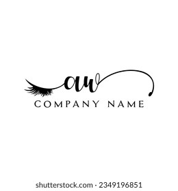 AW inicial Logotipo lash logotipo eyelector moderno