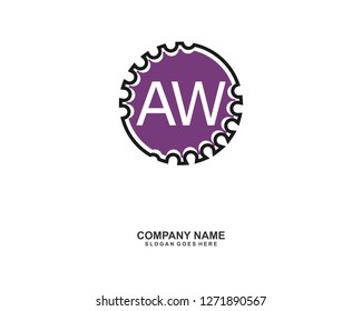 AW Initial logo template vector