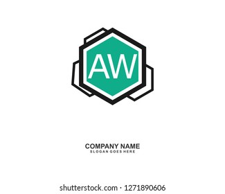 AW Initial logo template vector