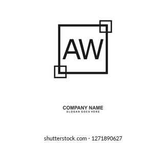 AW Initial logo template vector