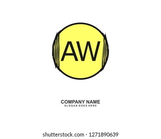 AW Initial logo template vector