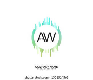 AW initial logo template vector