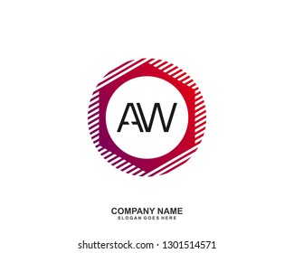 AW initial logo template vector