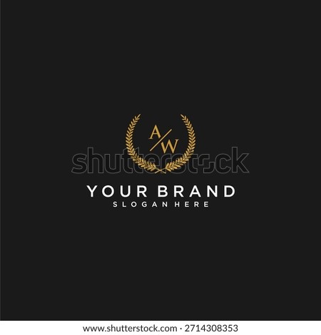AW initial monogram letter for your brand logo with leaf image design