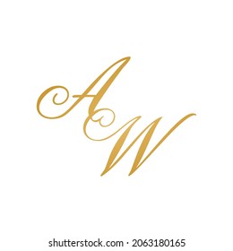 AW initial monogram logo handwriting