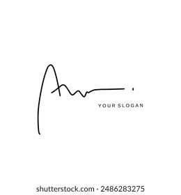 Aw Initial signature logo vector design