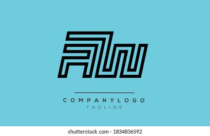AW initials  letter text alphabet logo design