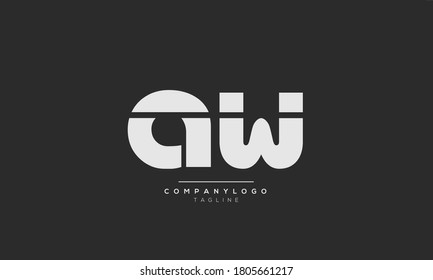 AW-Initialen für Monogramm-Buchstaben, Textalphabet Logo-Design