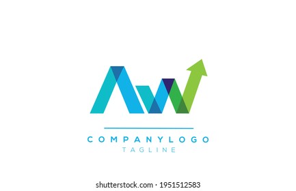AW initials monogram letter text alphabet logo design	