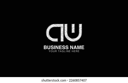 AW initials monogram letter text alphabet logo design