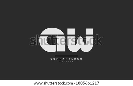AW initials monogram letter text alphabet logo design