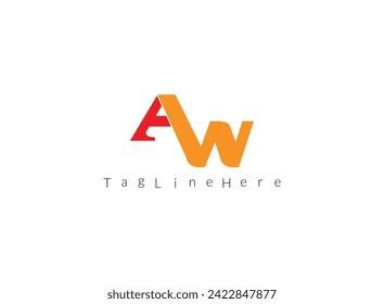  AW    vector de logotipo inicial, vector de logotipo inicial
