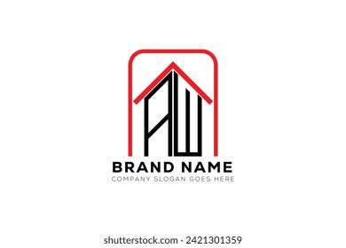 AW letter creative real estate vector logo design . AW creative initials letter logo concept.