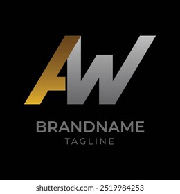 AW Buchstaben Design Logo Logo-Logo-Konzept mit Sans Serif Schriftart und einfache elegante Stil Vektor