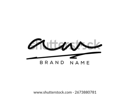 AW letter elegant cursive beauty handwriting logo.