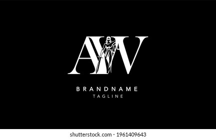 AW Letter law legal logo design