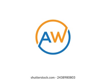 AW letter logo alphabet design icon for business. AW monogram for a company logotype