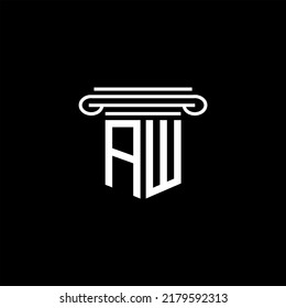 AW letter logo creative design with vector graphic