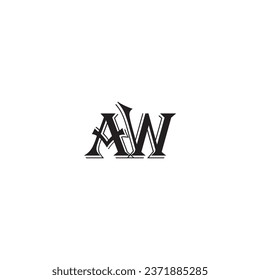 AW letter logo creative design with vector graphic AW simple and modern logo