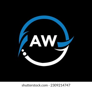 AW letter logo design with a circle shape. AW circle and cube shape logo design. AW monogram, business, real estate logo. AW Logo design with unique and simple design.