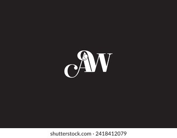 AW letter logo design and initial logo