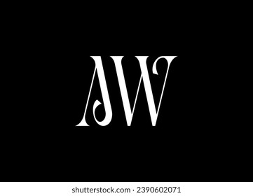 AW letter logo design and monogram logo design