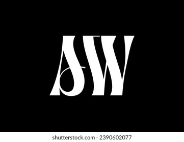 AW letter logo design and monogram logo design