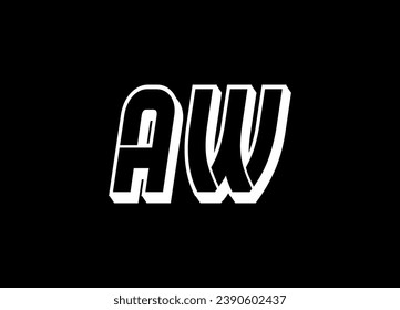 AW letter logo design and monogram logo design