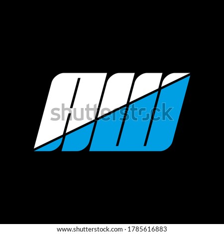 AW letter logo design on black background. AW creative initials letter logo concept. aw icon design. AW white and blue letter icon design on black background. A W
