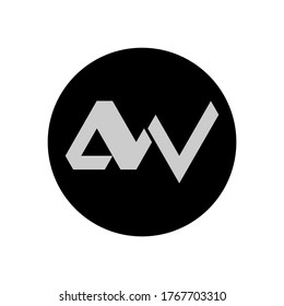AW Letter Logo Design With Simple style