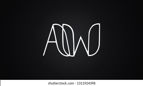 AW Letter Logo Design Template Vector