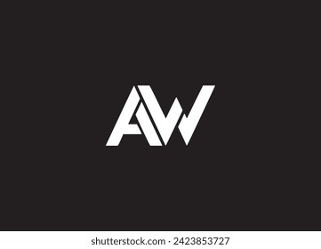 AW Letter Logo Design Template Vector
