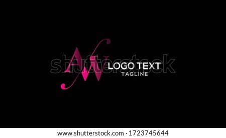 AW Letter Logo Design Template Vector