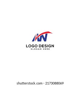 AW letter Logo design vector illustration