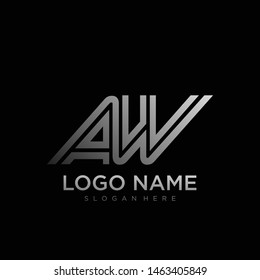 AW Letter Logo geometric Vector 