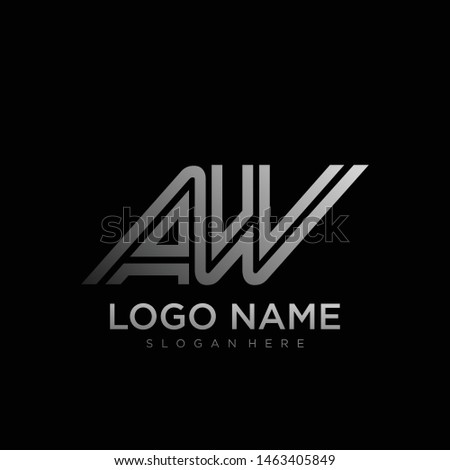 AW Letter Logo geometric Vector 