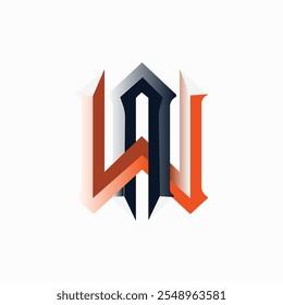 Logotipo de letra AW com uma combinação harmoniosa e única