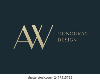 AW-Buchstaben-Logo-Icon-Design. Klassischer Stil Luxus Initialen Monogramm.