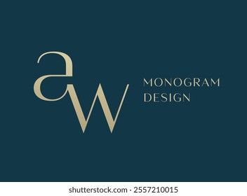 AW letter logo icon design. Classic style luxury initials monogram.