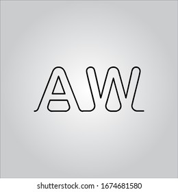 AW letter logo with white background.The nice black letter logo.The letter design.