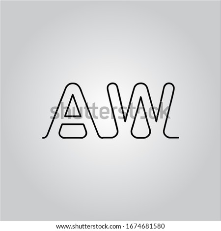 AW letter logo with white background.The nice black letter logo.The letter design.