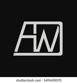 AW Letter monogram with abstrac concept style design