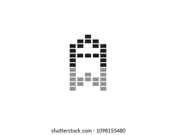AW letter pixel logo