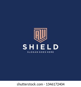 AW letter shield icon