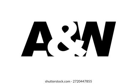 Diseño de logo AW en estilo atrevido. Símbolo de identidad blanco y negro. Emblema de tipografía moderna. Icono de marca Corporativa. Mínima Plantilla de negocio.