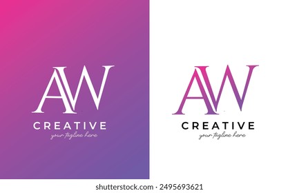 aw logo or aw logo design for business and company	