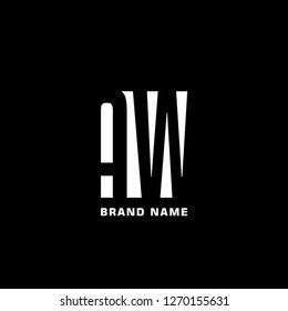 AW Logo design with negative space concept. Vector illustration
